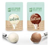 Sol-ice Ice Cream Mix Powders | Premium Dairy | Just add Fresh Milk and Whip with a Mixer or Machine | Value Bundle: 1x Vanilla & 1x Chocolate (makes approx. 8-10 scoops each)