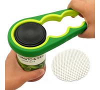 SOL Jar Opener For Weak Hands And Seniors Easy Grip Non-Slip Lid And Bottle Opener Tool With Rubber Gripper Pad