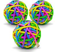 SOL 3pk Large Coloured Elastic Bands - Rubber Band Ball with 500+ Stretchable Bands in Assorted Colours - Durable Office Organisation Accessory, School Supplies, Craft Projects and Home Use