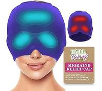 SOL Migraine Relief Cap with 2pk Head Soothe Stick - Reusable Cooling Head Wrap & Portable Comfort Stick Bundle