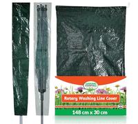 SOL Rotary Washing Line Cover 148x30cm - Heavy Duty Waterproof Airer | UV and tear resistant polyethylene, elastic cord and toggle fit, protects from rain, sun and dust