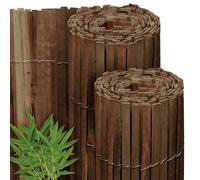 Sol Royal Dark Brown Bamboo Privacy Screen 140x600 cm - Natural Bamboo Fence Screening Garden Balcony Outdoor Privacy Screen Fence Panels Covering Weather-Resistant - B55