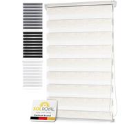 Sol Royal Double Zebra Roller Blinds 70 cm Wide DL2 - Klemmfix Window Blinds Without Drilling 70x220 cm for Bathroom Kitchen Windows Day and Night - Linen-Optic