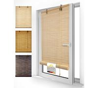 Sol Royal Natural Bamboo Blinds for Windows 100x160 cm - No Drill Bamboo Roller Blinds Roll Up + Clamping Brackets - Bathroom Kitchen Living Room Window Blind Natural - SolDecor B86