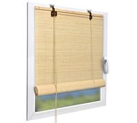 Sol Royal Natural Bamboo Blinds for Windows 60x160 cm - No Drill Bamboo Roller Blinds Roll Up + Clamping Brackets - Bathroom Kitchen Living Room Window Blind Natural - SolDecor B86