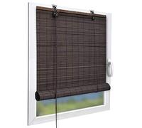 Sol Royal Natural Bamboo Blinds for Windows 60x160 cm - No Drill Bamboo Roller Blinds Roll Up + Clamping Brackets - Bathroom Kitchen Living Room Window Blind Brown - SolDecor B86