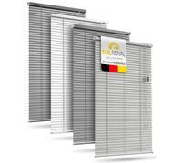 Sol Royal No Drill Venetian Blinds for Windows 120x175 cm - Indoor Aluminium Venetian Blind with 25mm Slats - Kitchen Window Blinds - Privacy and Sun Protection - Matt Light Grey - JA2