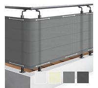 Sol Royal PES Balcony Privacy Screen Garden 90x600 cm Grey - Waterproof Privacy Netting with Eyelets & String - UV-Resistant Fence Outdoor Garden Screening Balcony Cover Patio Windbreak - PB2