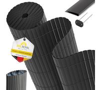 Sol Royal PVC Garden Screening 160x300 cm - Triple Reinforced Balcony Privacy Screen in lips & Cover Strip - Outdoor Privacy Screen Weatherproof UV-Resistant - Garden Fence Screening Anthracite