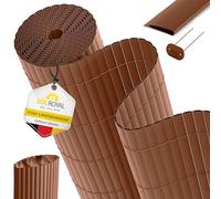 Sol Royal PVC Garden Screening 90x500 cm - Triple Reinforced Balcony Privacy Screen in lips & Cover Strip - Outdoor Privacy Screen Weatherproof UV-Resistant - Garden Fence Screening Brown