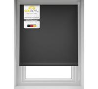 Sol Royal Thermal Blackout Roller Blinds for Windows 110x160 cm - Darkening Living Room Kitchen Bathroom Window Blind Easy Fit No Drilling - Privacy Black Out Blinds Grey for Balcony Doors T42