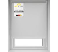 Sol Royal Thermal Blackout Roller Blinds for Windows Easy Fit No Drilling | 55x160cm White Darkening Privacy Black Out Blind for Living Room Kitchen Bathroom Balcony Doors covering light SolReflect T42