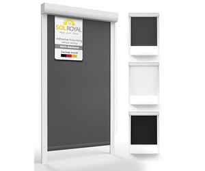 Sol Royal Thermal Blackout Roller Blinds for Windows No Drill 60x175 cm - Dimming Cassette Vertical Patio Door Blind Insulation Window Treatment - Bathroom Kitchen Bedroom Blinds Anthracite - K24