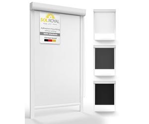 Sol Royal Thermal Blackout Roller Blinds for Windows No Drill 70x175 cm - Dimming Cassette Vertical Patio Door Blind Insulation Window Treatment - Bathroom Kitchen Bedroom Blinds White - K24