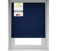 Sol Royal Thermal Blackout Roller Blinds for Windows No Drilling Easy Fit | 80x220cm blue darkening living room kitchen bathroom privacy window blind for balcony doors Black Out heat fix SolReflect T42