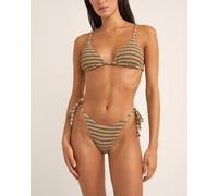 Sol Stripe Slide Tri Bikini Top in Black