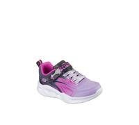 Skechers Girls S-Lights: Sola Glow - Colour Breeze Sneaker in Black, Size 9.5 | Textile/Synthetic