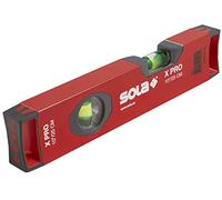 SOLA LSX10 X PRO Aluminum Box Profile Spirit Level with 2 60% Magnified Vials, 10-Inch, Red