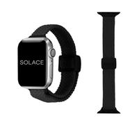 Solace Bands Slim Imperium Adapt Adjustable Nylon Braided Watch Band - Compatible w/All Apple Watches - Solace Apple Watch Bands for Women & Men - Smart Watches Band Series 11 10 9 8 7-1 SE - (Black)