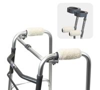 Solace Bracing Super Soft Sheepskin Handle Pads (Pair) - British Made & NHS Supplied Sweat Absorbent Handle Grips - #1 Anti-Slip Padded Handle Covers for Crutches, Walkers, Zimmer Frames & Wheelchairs