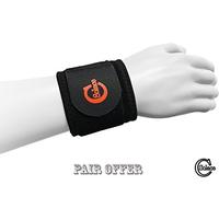 Solace Care Adjustable Compression Wrist WRAP Support (Pair) - Sports Injury Guard - Overstressed Wrist Brace - Weak/Injured Wrist Strap - Sprain/Strain - Power Lifting Straps