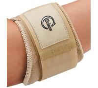 Solace Care Advance Medical Grade Hook & Loop Closure Tennis Golfer Elbow Support Strap with Extra Circle Pressure Point Pad (Unisex) (Small, Beige)