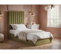Flair Everley Single Green Velvet Ottoman Bed - Wilko