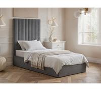 Solace+Co Everley Single Ottoman Grey Velvet, Grey