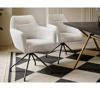 Solace+Co Isla Swivel Dining Chair Set Of 2 Cream