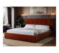 Solace+Co Mika Ottoman Bed Burnt Orange Velvet | Size: Double Solace+Co Orange Double