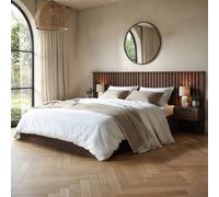 Solace+Co Taylor Hotel Ottoman Bed with Side Tables Walnut in Brown | Size: King Solace+Co Brown King