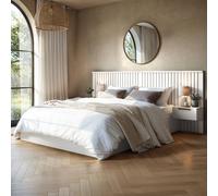 Solace+Co Taylor Hotel Ottoman Bed with Side Tables White | Size: King Solace+Co White King