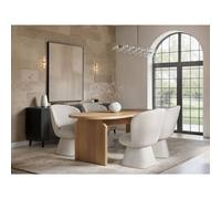 Solace+Co Varm Wooden Ribbed Dining Table with 4 Aiko Chairs Set in Light Oak Solace+Co Light Oak