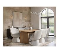 Solace+Co Varm Wooden Ribbed Dining Table with 6 Aiko Chairs Set in Light Oak Solace+Co Light Oak