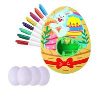 Solace Easter Egg Decorating Kit, Bunny Spinner, Easter Crafts and Decoration Machine with 8 Dying Markers 4 Plastic Fake Eggs, Kids Easter Basket Stuffers Gifts
