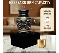 Solace Forever Black Urn Keepsake - Small Cremation Urn with Premium Box & Bag - Mini Urn for Ashes - Honour Your Loved One with Memorial Keepsake Urn Black - Perfect Funeral Urn for Human Ashes &