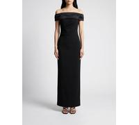 SOLACE LONDON Adele Off-The-Shoulder Draped Satin Long Evening Gown - Size: 10 - female