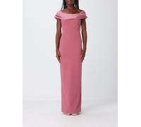 SOLACE LONDON Adele Off-The-Shoulder Draped Satin Long Evening Gown - Size: 8 - female
