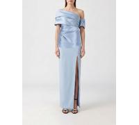 SOLACE LONDON Asymmetric Off-The-Shoulder Satin Sheath Long Evening Gown - Size: 10 - female