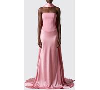 SOLACE LONDON Off-The-Shoulder Corset Bodice Satin Long Evening Gown - Size: 8 - female