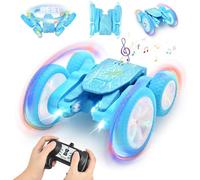 Solace Remote Control Car With Headlights and Wheel Lights - 2.4Ghz Off-Road 4WD Rechargeable Truck, Stunt RC Toy for Kids, Boys and Girls