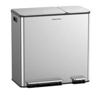 SolaceCove Kitchen Bin, 50+20L Double Recycling Bin for Kitchen, Stainless Steel Two Section Food Waste Separation System, Large Airtight Trash Can with Non-Slip Base & Removable Inner-Compartments