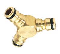 SolaDirect 1/2" Male Y Splitter Piece Brass Three Way Garden Hose Male Quick Connector