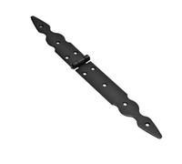 SolaDirect 1 Pc X 150+200 mm Backflap Hinge Black, Retro Steel Back Flap Hinges, Weather Resistant, Rust Proof Powder Coating, Strap Hinges