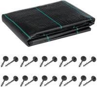 SolaDirect 1 X 50 M / 3.2 X 164 Ft Weed Control Membrane, Weed Control Woven Fabric, Ground Cover Sheet, 100 Gsm, Uv Stabilised + 20 Pegs
