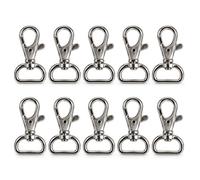 SolaDirect 10 Pack 20mm Swivel Snap Hooks For Bag Straps, Lanyards, Webbing, Handbags, Wristlets, Key Fobs, Sewing, Crafts, 5mm Opening