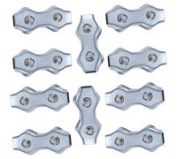 SolaDirect 10 X 4 mm Electric Fence Wire Connector Rope Clip Duplex Bolt Cable Clamp Poly Electric Fencing Joint