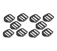 SolaDirect 10 X Ladderlock Rucksack Sliders Buckles For 25 mm / 1 Inch Webbing Strap, Black, Plastic