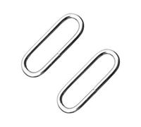 SolaDirect 100 X 20 mm Oval Loops Buckles For Webbing Strap, Metal, Silver