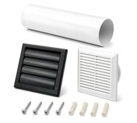 SolaDirect 100mm Through-Wall Ventilation Kit With 500mm Duct And Backdraft Grille For Bathrooms, Kitchens, Toilets And Utility Rooms